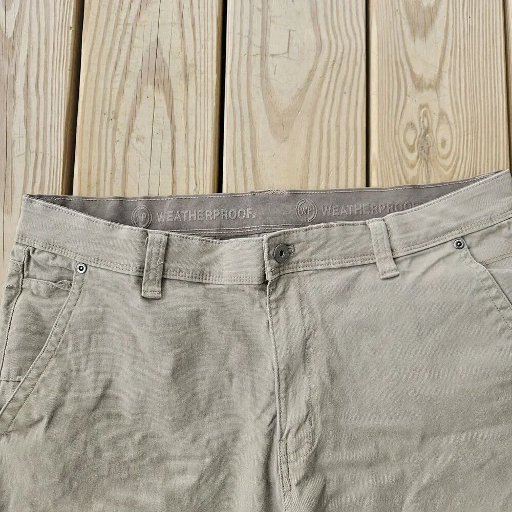 WP Weatherproof Men's 36x32 Active Stretch Utility Pants Dark Khaki Gray